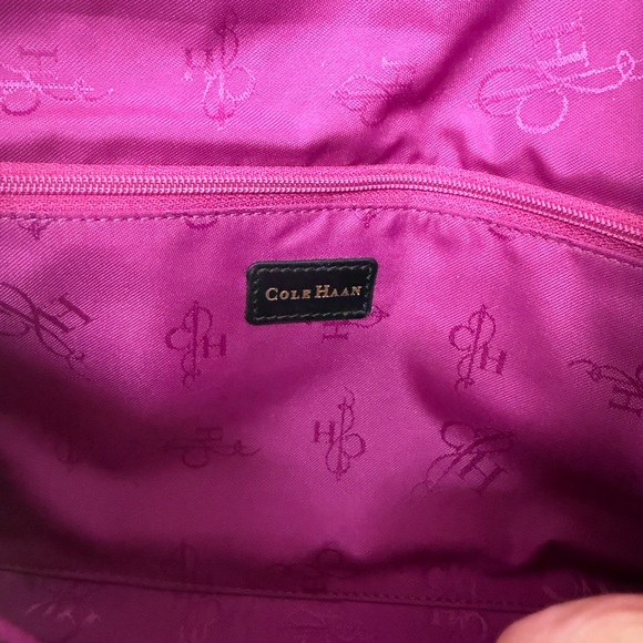 Cole Haan Black and White Leather Woven Geometric Clutch New WT - Picture 6 of 13